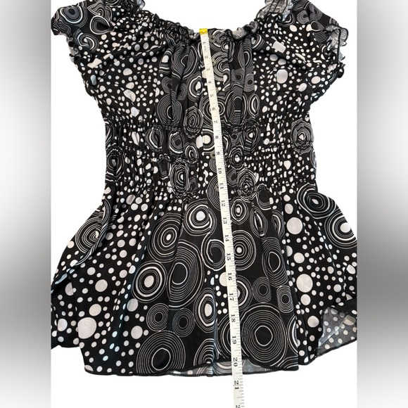 Michael Tyler Babydoll Retro Y2K Style Black and White Geometric Circles- Small - Picture 4 of 7